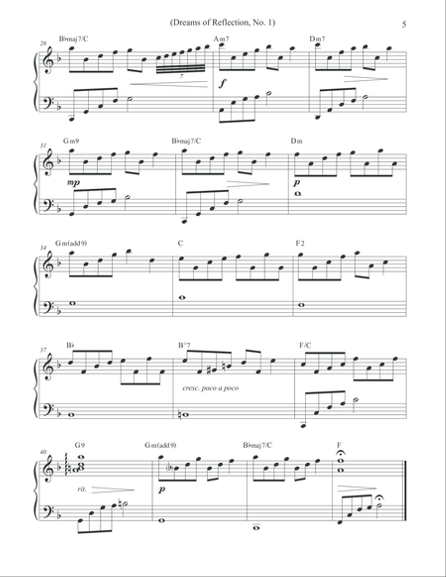 Dreams of Reflections, No. 1-5 - Piano Book Piano Solo scores gallery preview page 5