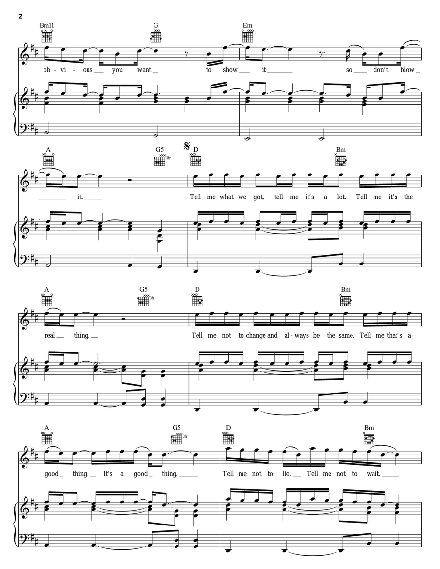 The Real Thing Piano, Vocal, Guitar scores gallery preview page 2