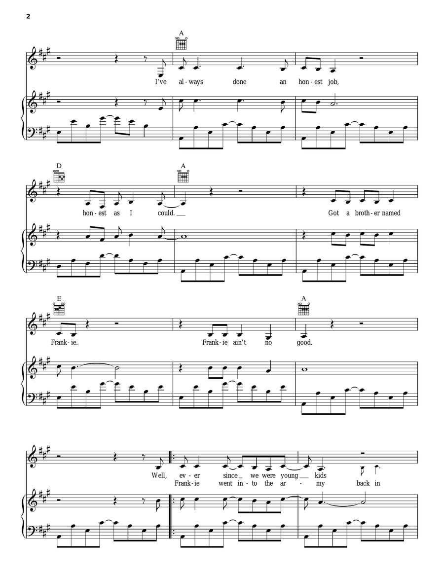 Highway Patrolman Guitar scores gallery preview page 2