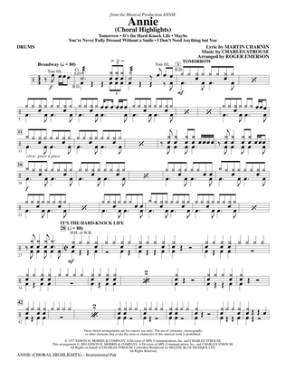 Annie (Choral Highlights) (arr. Roger Emerson) - Drums