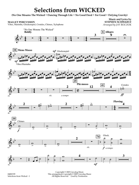 Selections from Wicked (arr. Jay Bocook) - Mallet Percussion