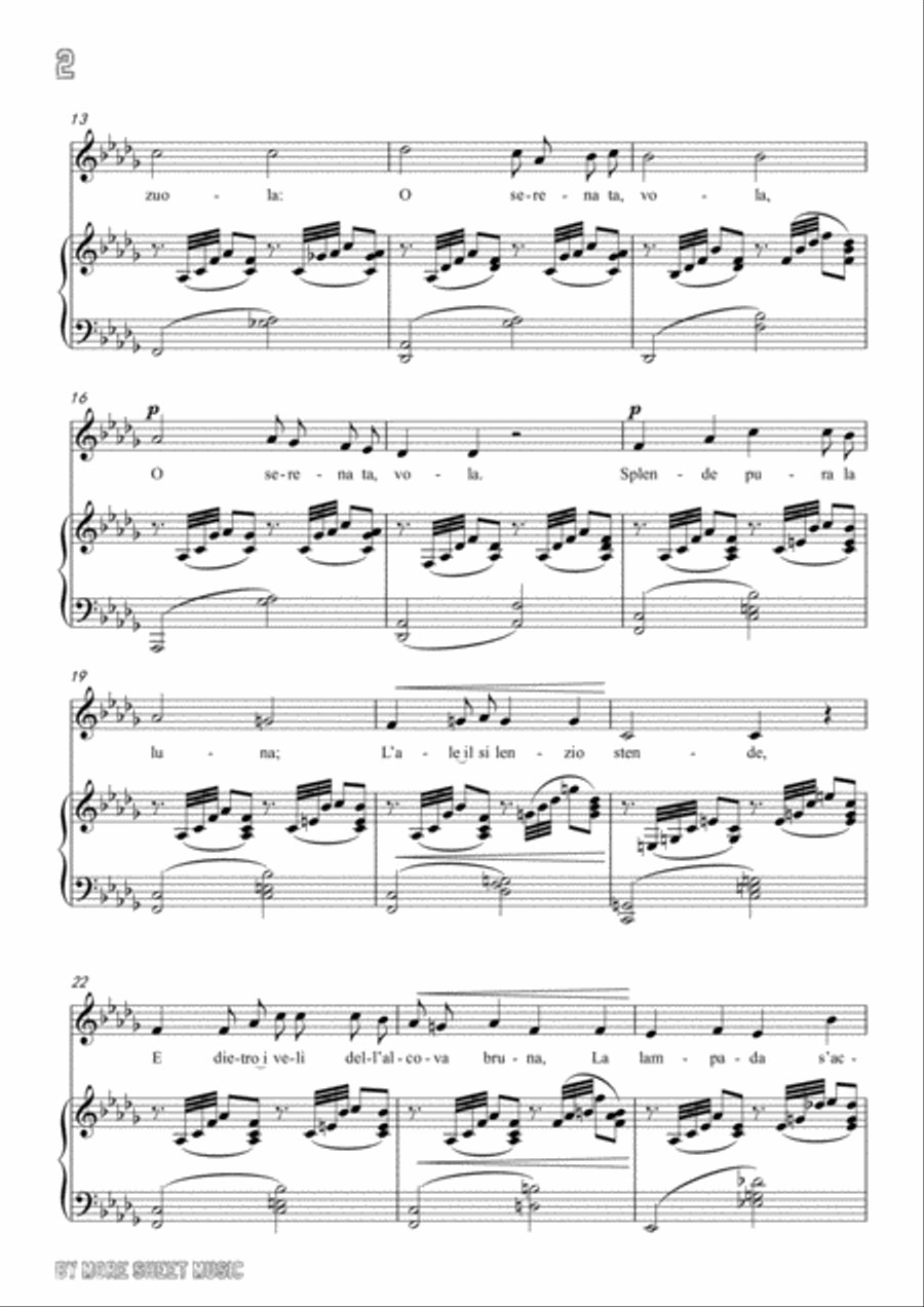 Tosti-La Serenata in D flat Major,for Voice and Piano Voice Solo scores gallery preview page 4