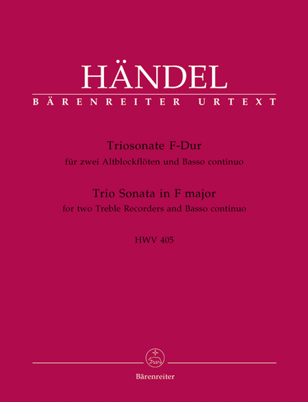 Triosonate F-Dur fur 2 Altblockfloten und Basso continuo - Trio Sonata F major for two Treble Recorders and Basso continuo