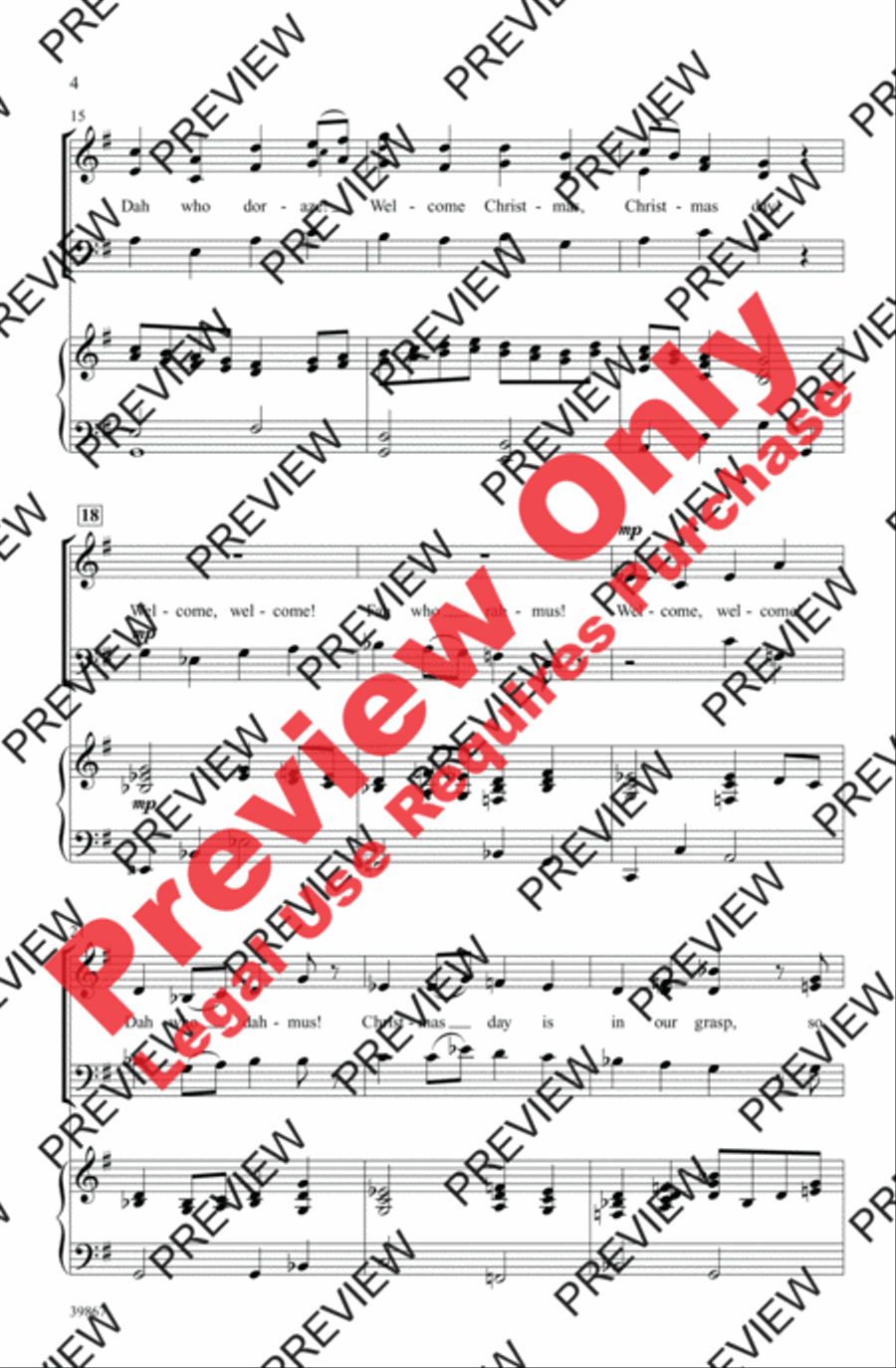 Welcome Christmas 3-Part scores gallery preview page 4