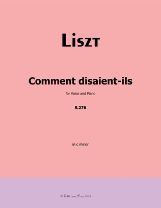 Comment disaient-ils, by Liszt, in c minor