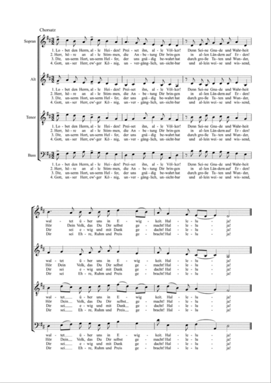 Zwei neue Lieder for Congretational Singing with Organ accompaniment or for four part Choir a cappella 4-Part scores gallery preview page 2