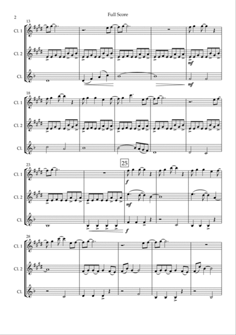 Without You Without You Clarinet Trio scores gallery preview page 2