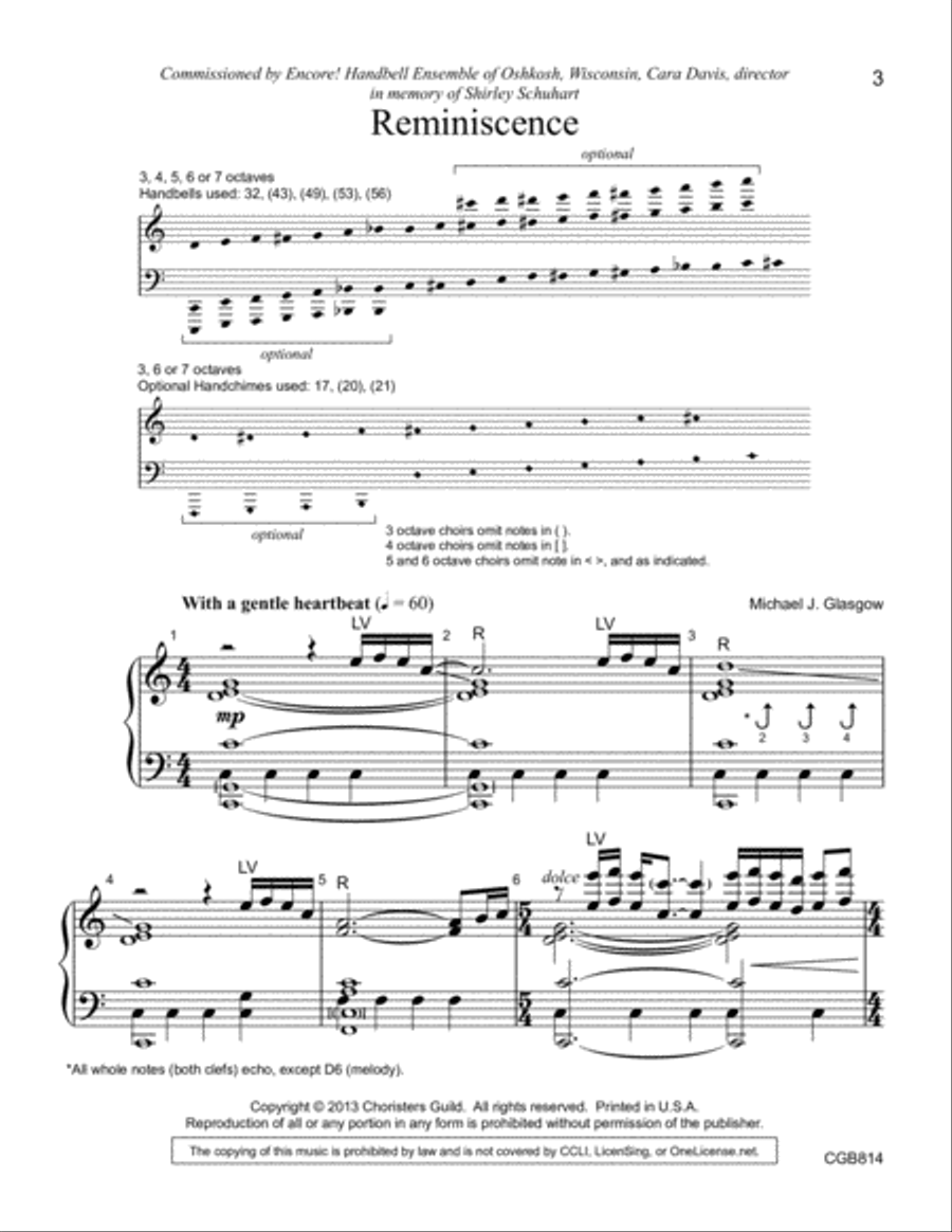 Reminiscence Reminiscence Handbell Choir scores gallery preview page 3