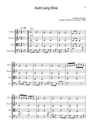 Scottish Folk Song - Auld Lang Sine. Arrangement for String Quartet
