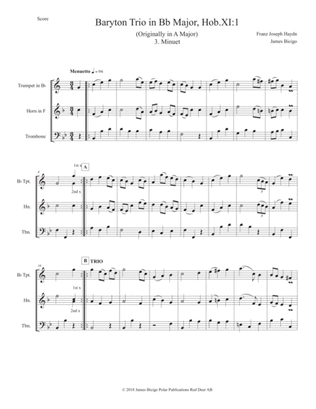Baryton Trio in Bb Major, Hob.XI:1