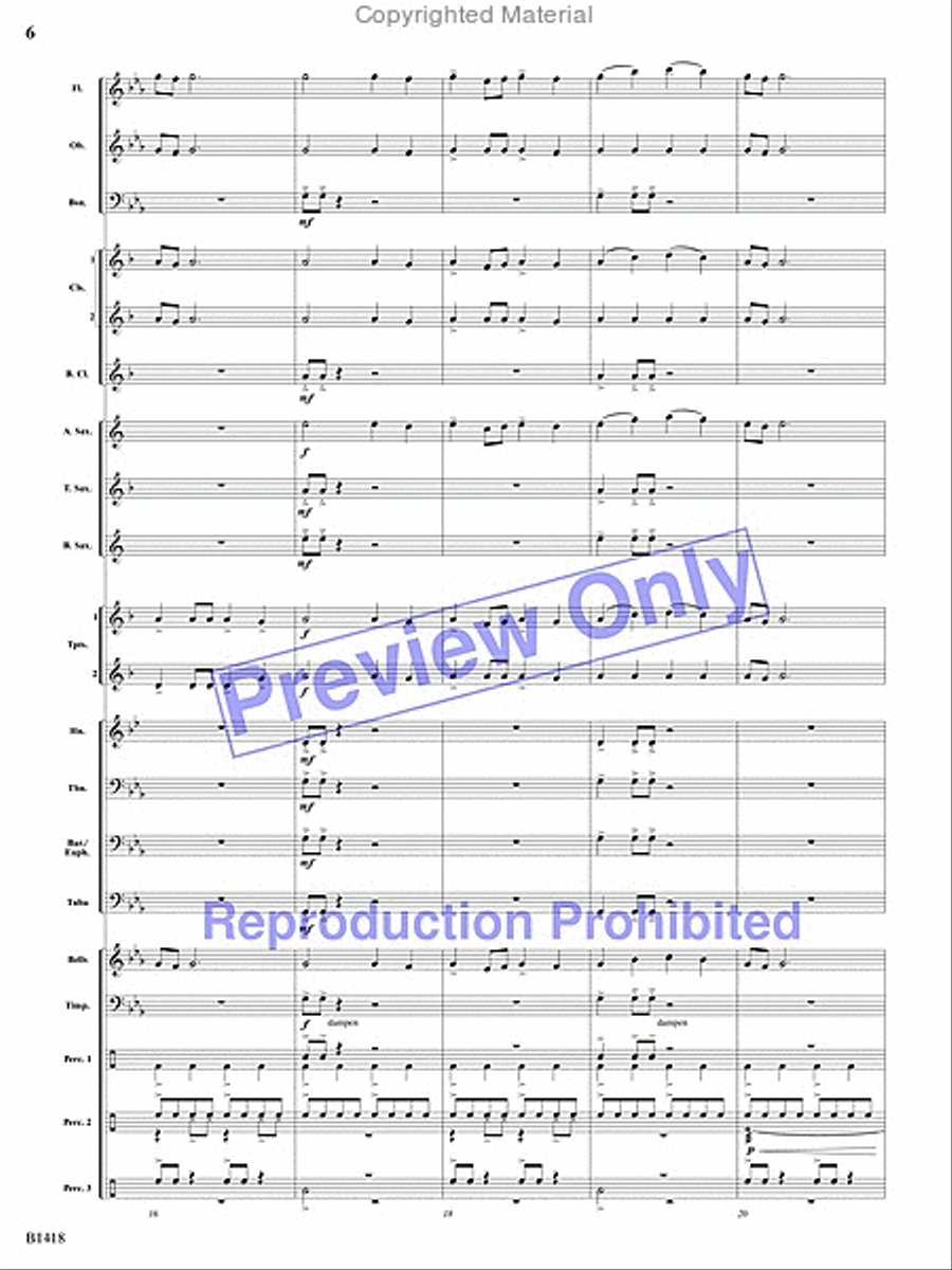 Along the Beaches of Normandy Concert Band scores gallery preview page 5