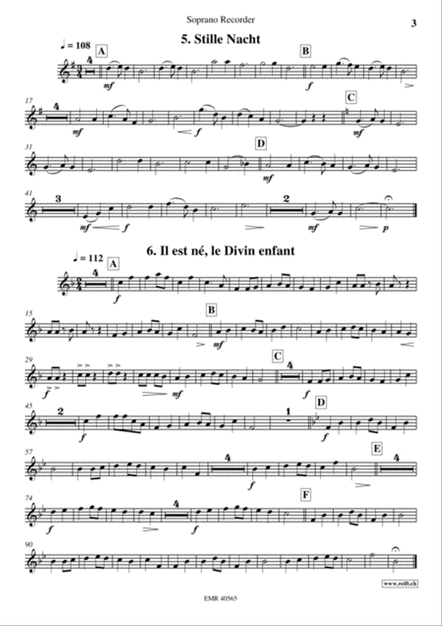 18 Christmas Songs Soprano Recorder scores gallery preview page 4
