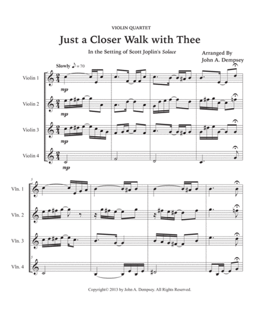 Just a Closer Walk with Thee (Violin Quartet) image number null