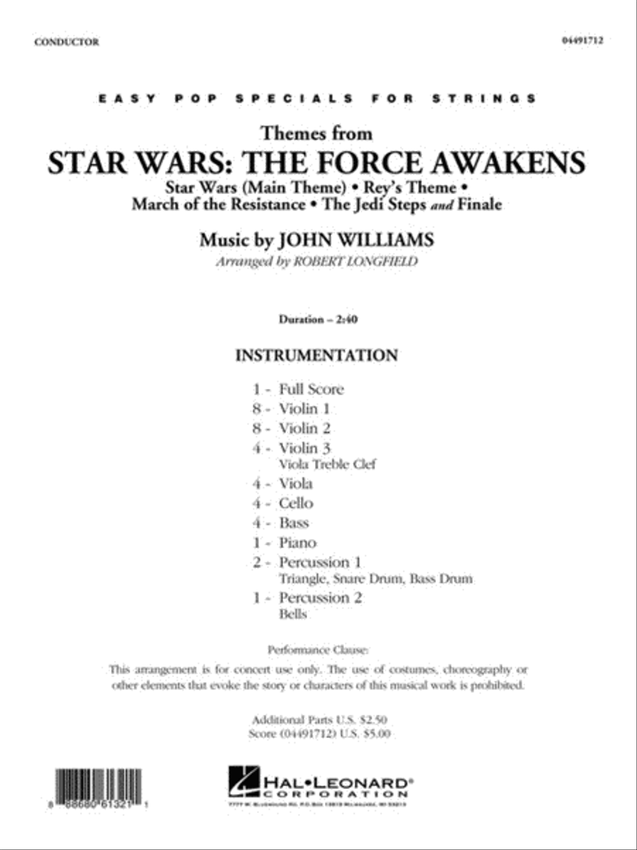 Themes from Star Wars: The Force Awakens String Orchestra scores gallery preview page 2