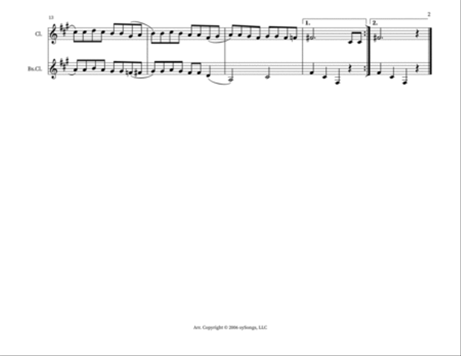 Der Rebbe Elimelech (the Rebbe Elimelech) Clarinet Duet scores gallery preview page 2