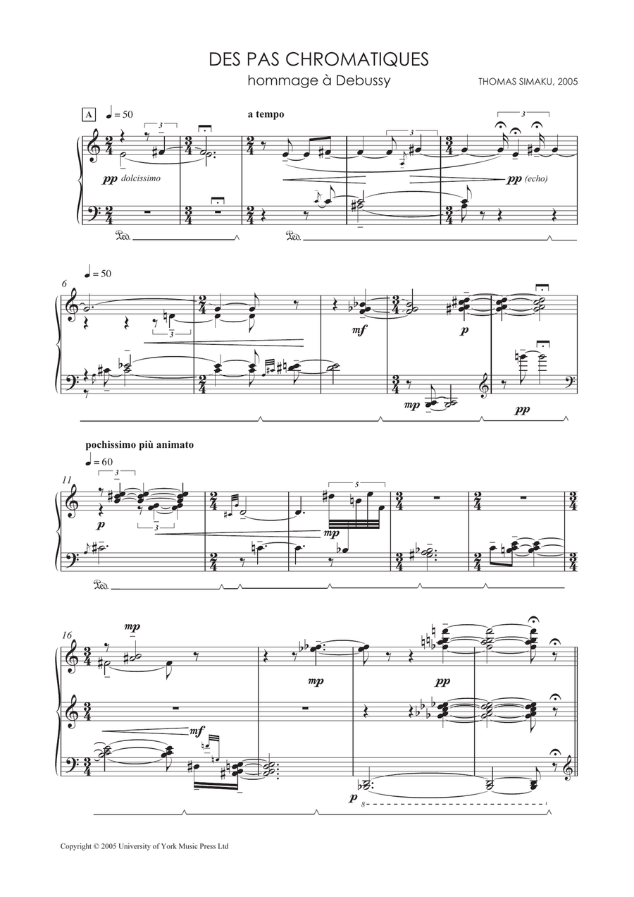 Des Pas Chromatiques - Hommage A Debussy Piano Solo scores gallery preview page 1