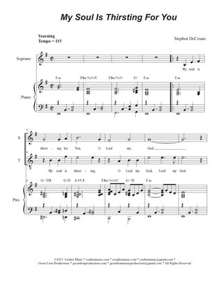 My Soul Is Thirsting For You (2-part choir - (Soprano and Tenor)