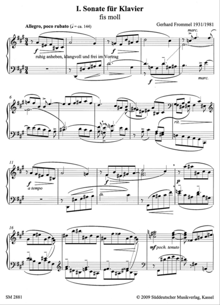 Sonata I fur Klavier (1931) f sharp minor Piano Solo scores gallery preview page 2