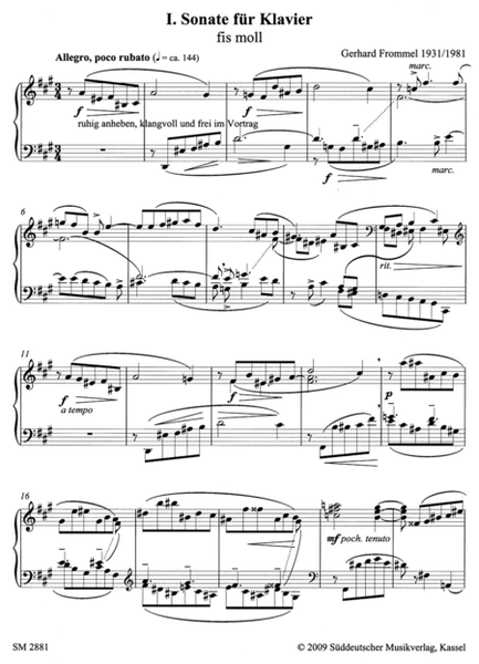 Sonata I fur Klavier (1931) f sharp minor