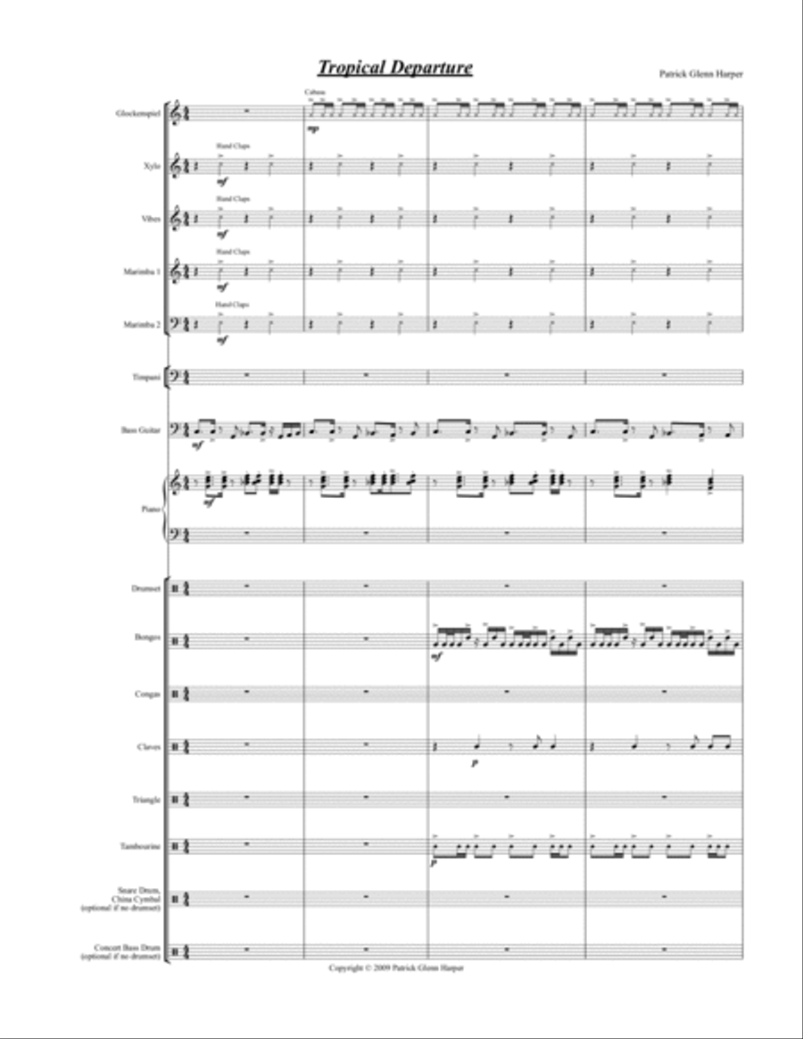 Tropical Departure - for Percussion Ensemble Percussion Ensemble scores gallery preview page 2