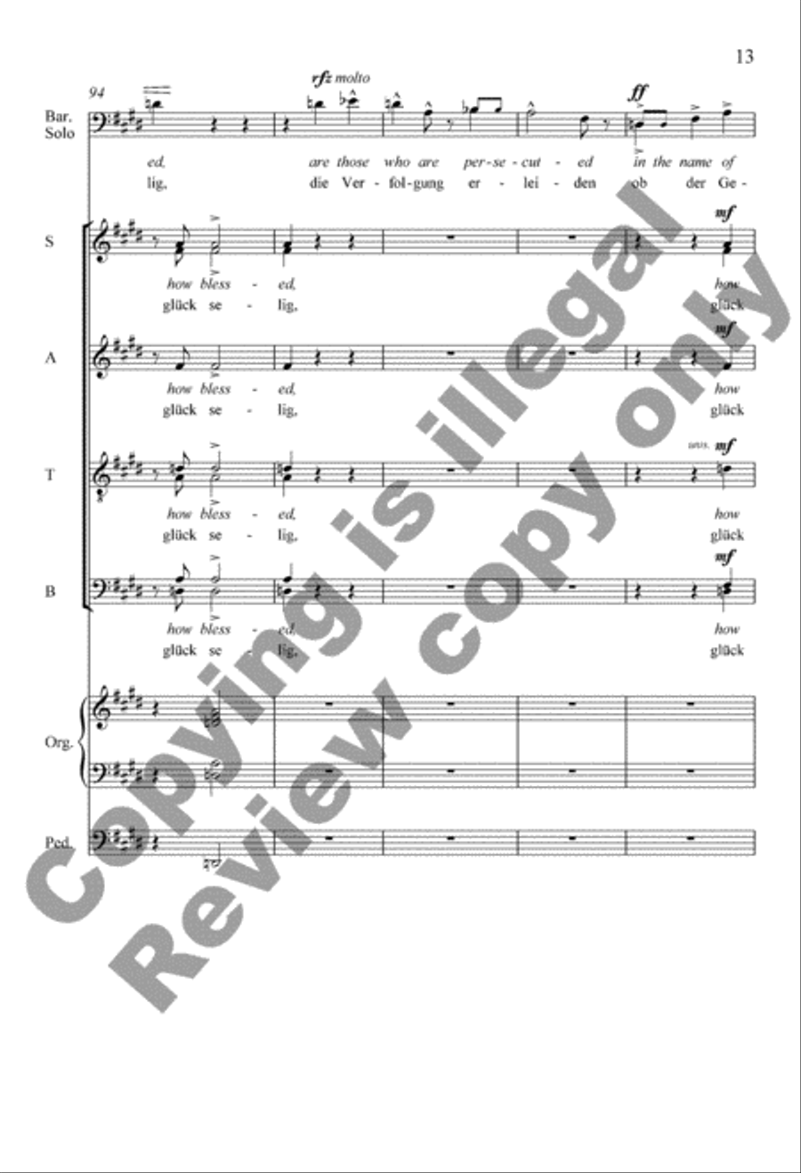 The Beatitudes (Die Seligkeiten) Divisi scores gallery preview page 12