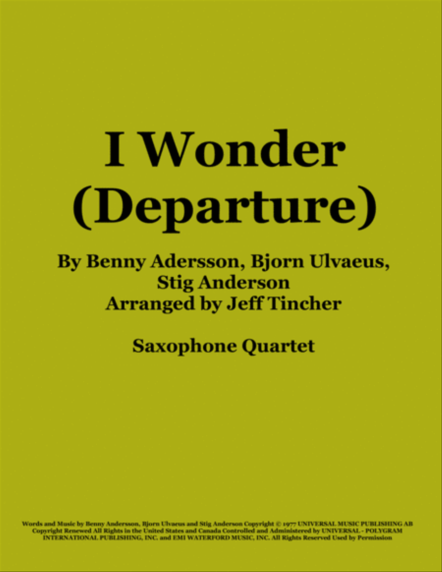 I Wonder Woodwind Quartet scores gallery preview page 1