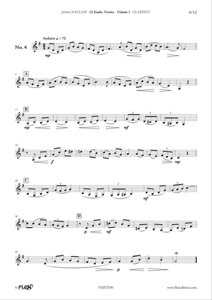12 Etudes Variees - Volume I B-Flat Clarinet scores gallery preview page 5