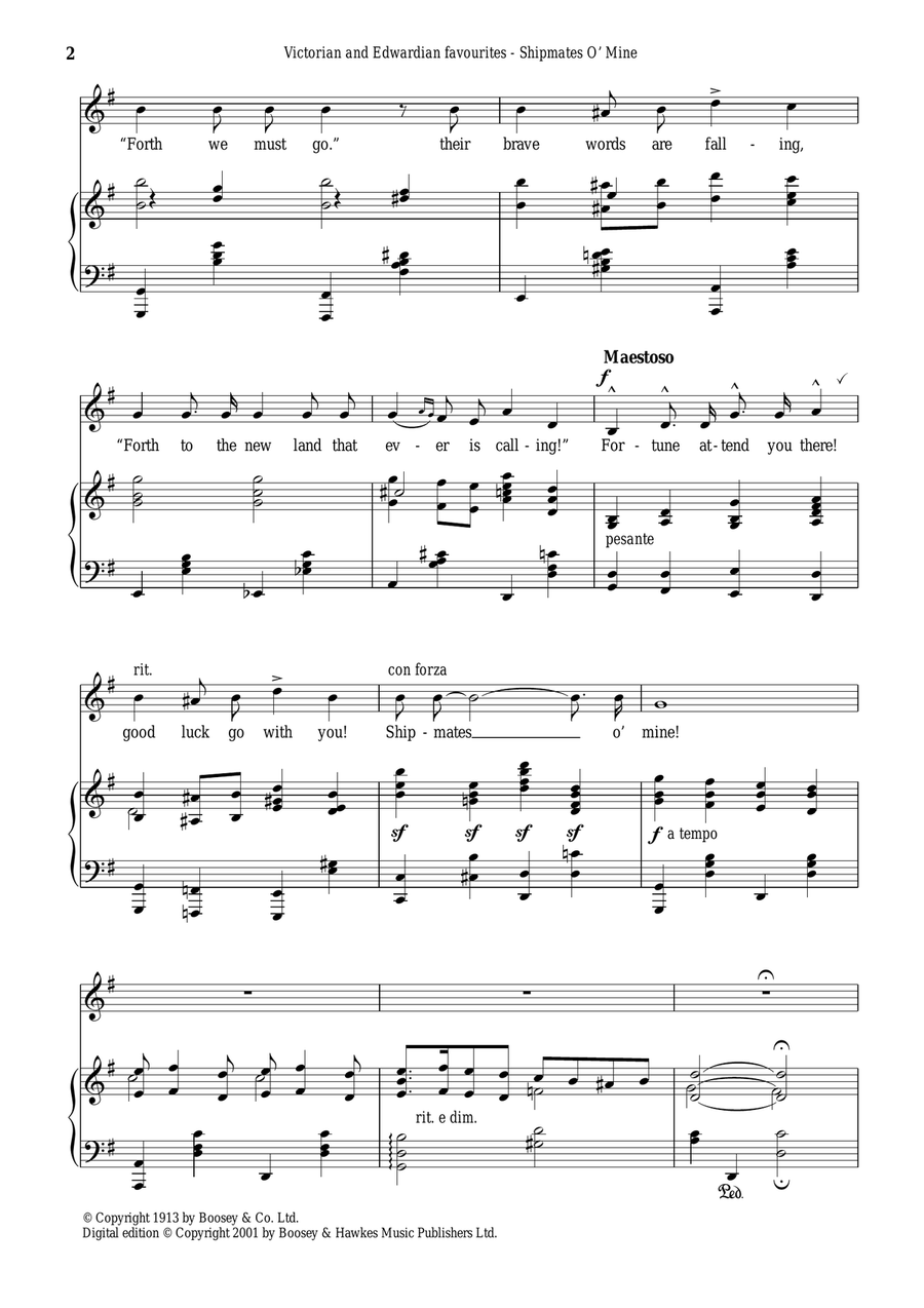 Shipmates O Mine Shipmates O Mine Piano, Vocal scores gallery preview page 2