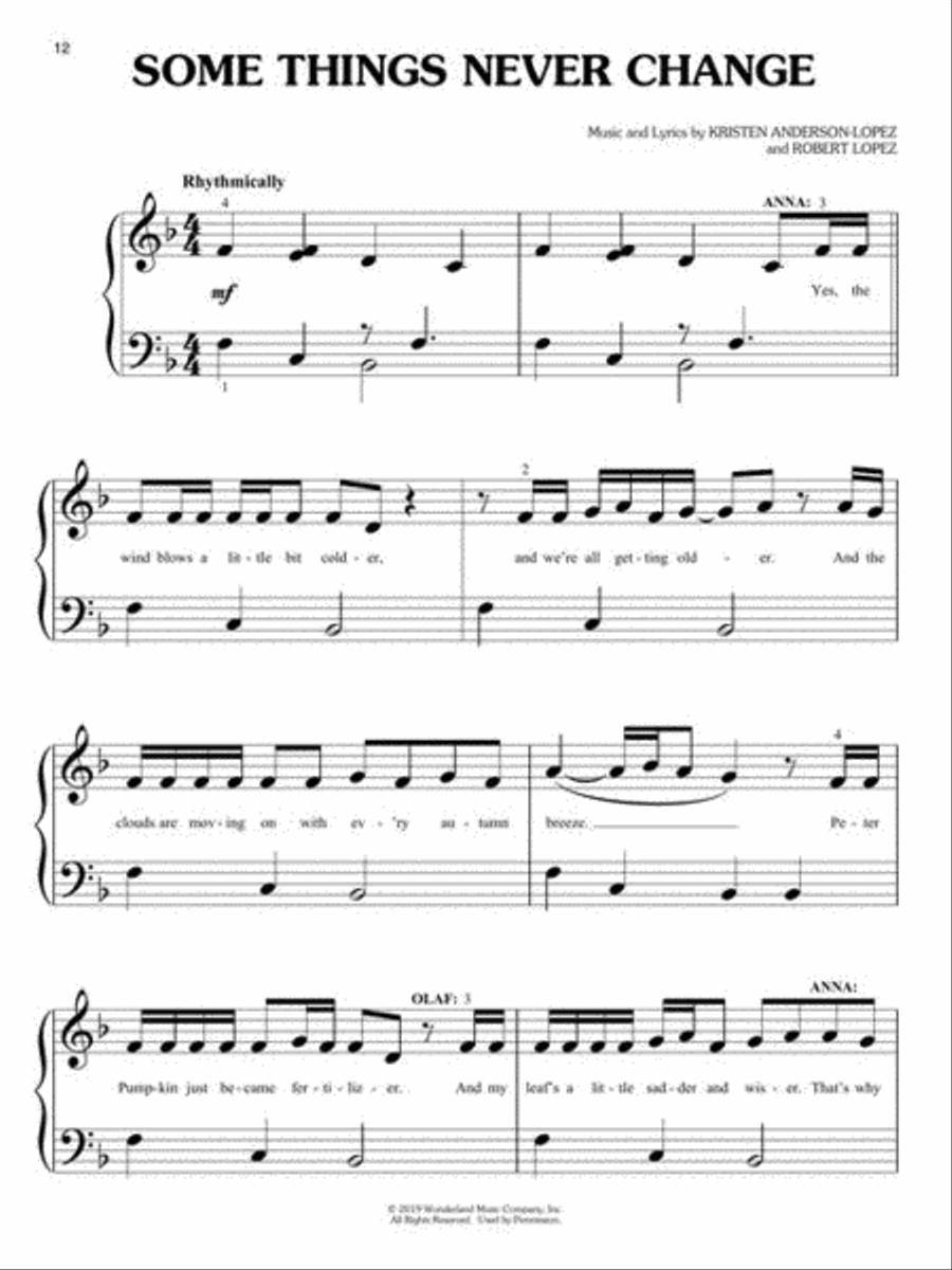 Frozen 2 Big-Note Piano Songbook Easy Piano scores gallery preview page 9