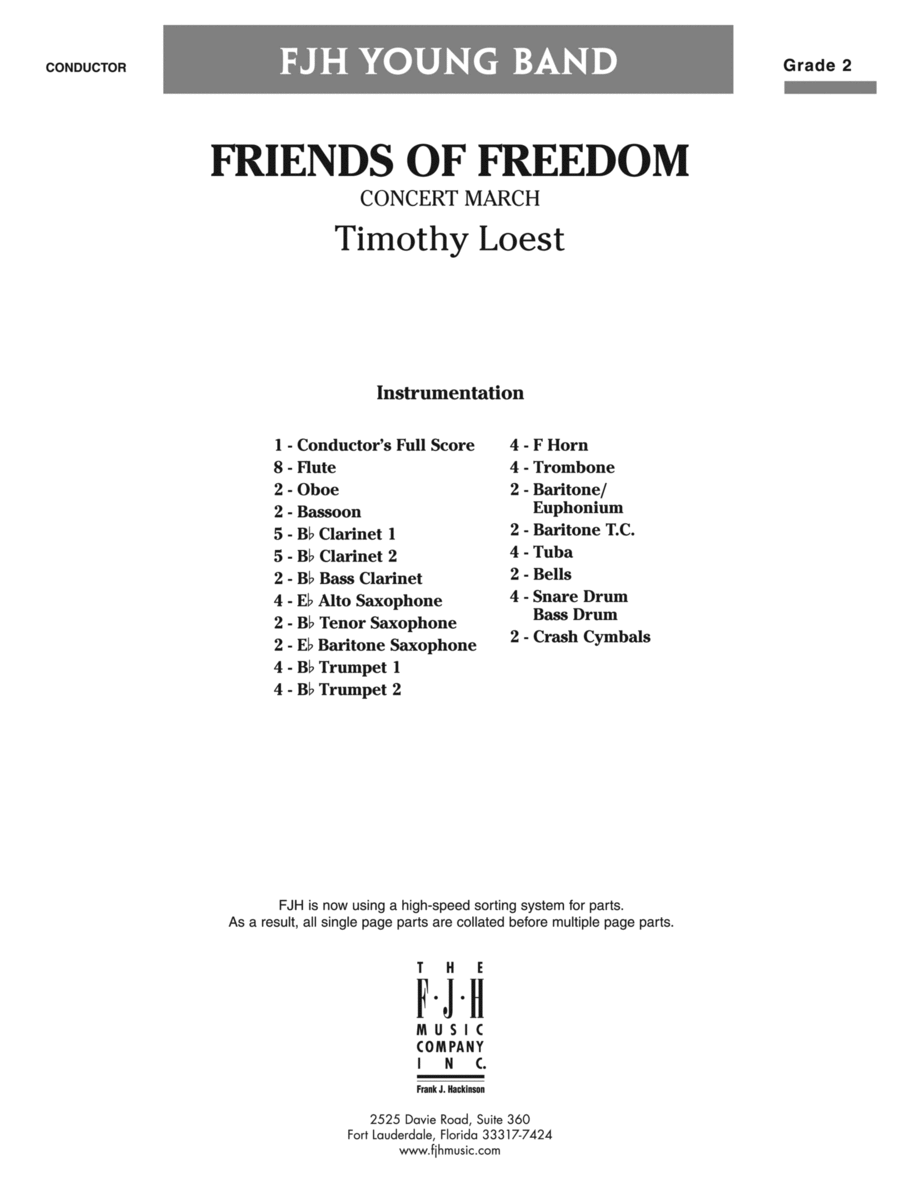 Friends of Freedom (Concert March): Score Concert Band scores gallery preview page 1
