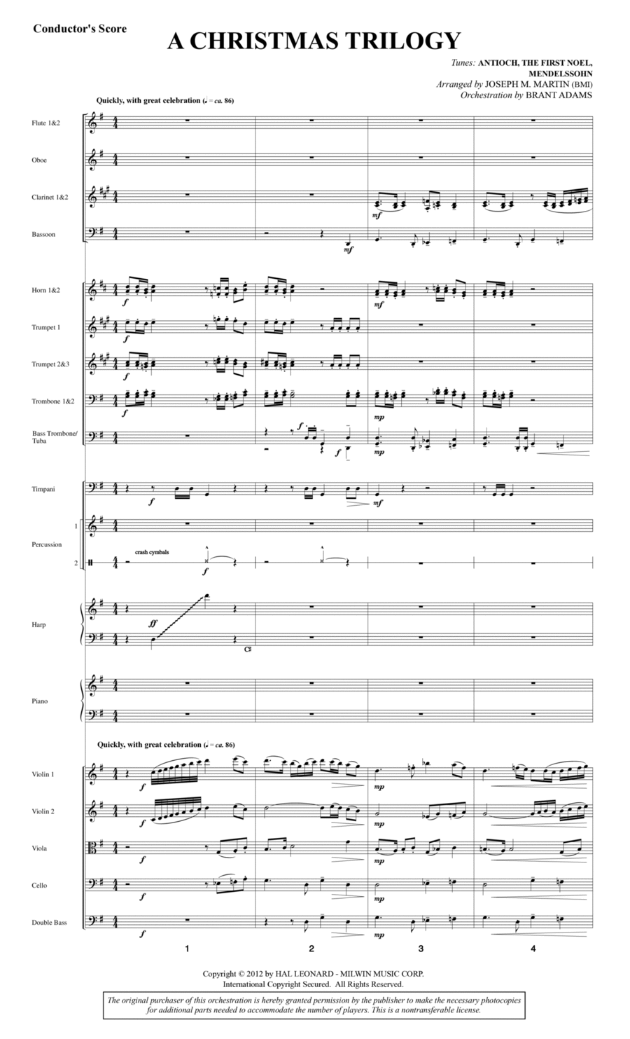 A Christmas Trilogy (from Carols For Choir And Congregation) - Score Choir scores gallery preview page 1