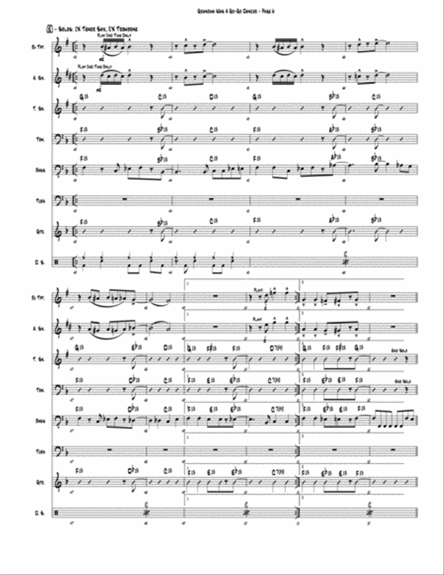 Grandma Was a Go-Go Dancer (septet version / Blowholes) Jazz Ensemble scores gallery preview page 6