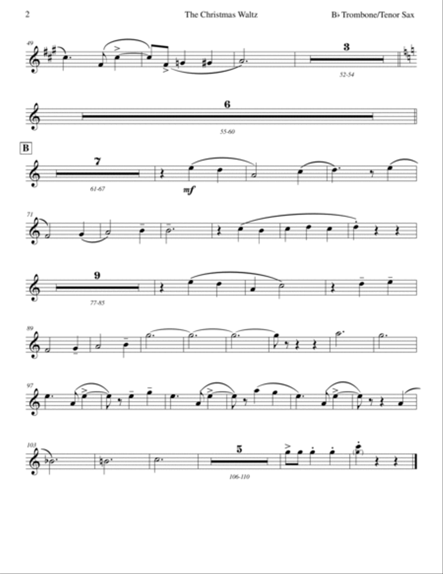 The Christmas Waltz Tenor Saxophone scores gallery preview page 2
