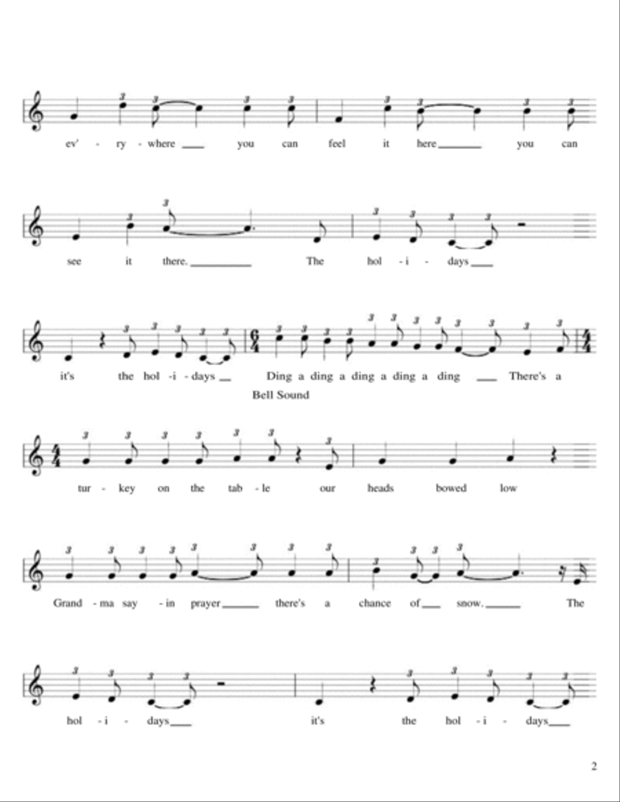 Holidays, Its The Holidays Piano Solo scores gallery preview page 2