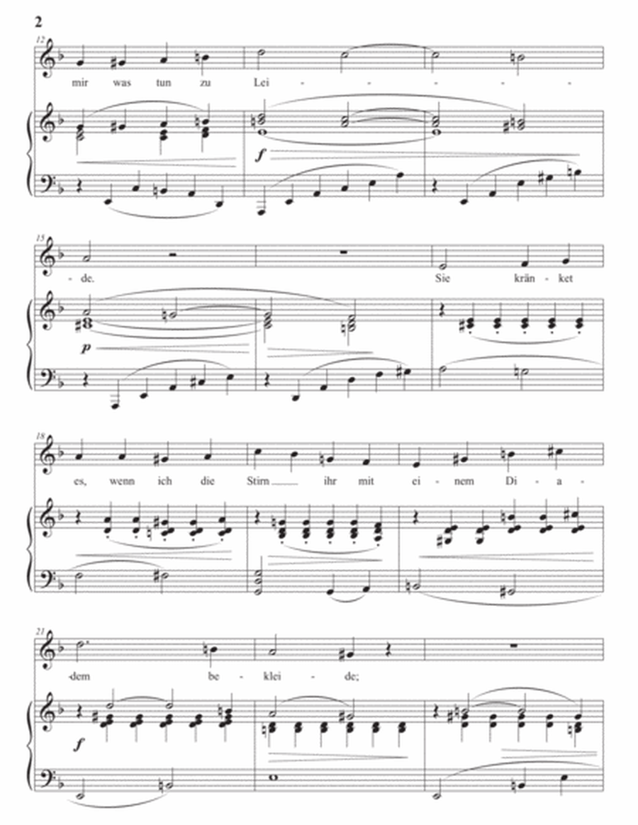 BRAHMS: So stehn wir, ich und meine Weide, Op. 32 no. 8 (transposed to F major)