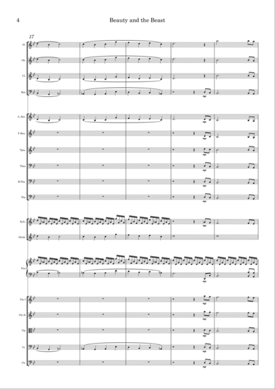 Beauty And The Beast Prologue Full Orchestra scores gallery preview page 4
