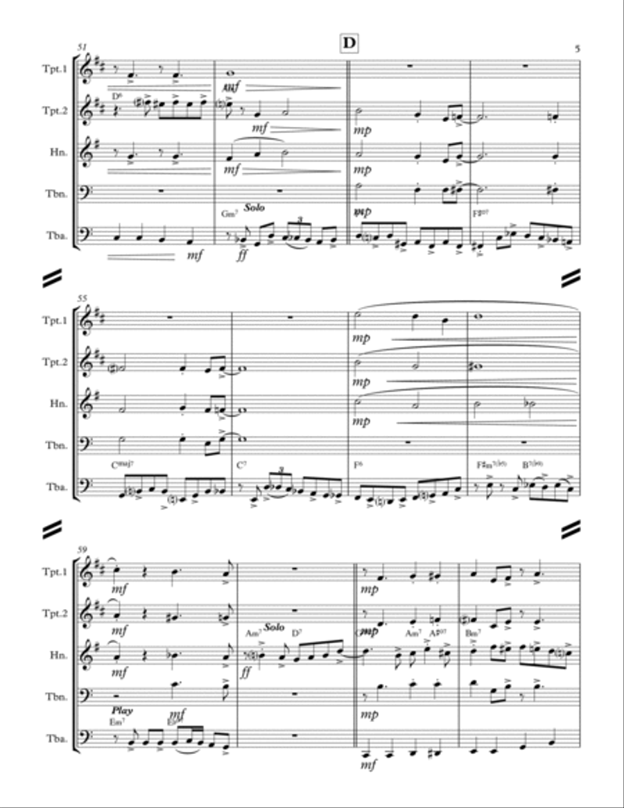 Don't Get Around Much Anymore Brass Ensemble scores gallery preview page 6