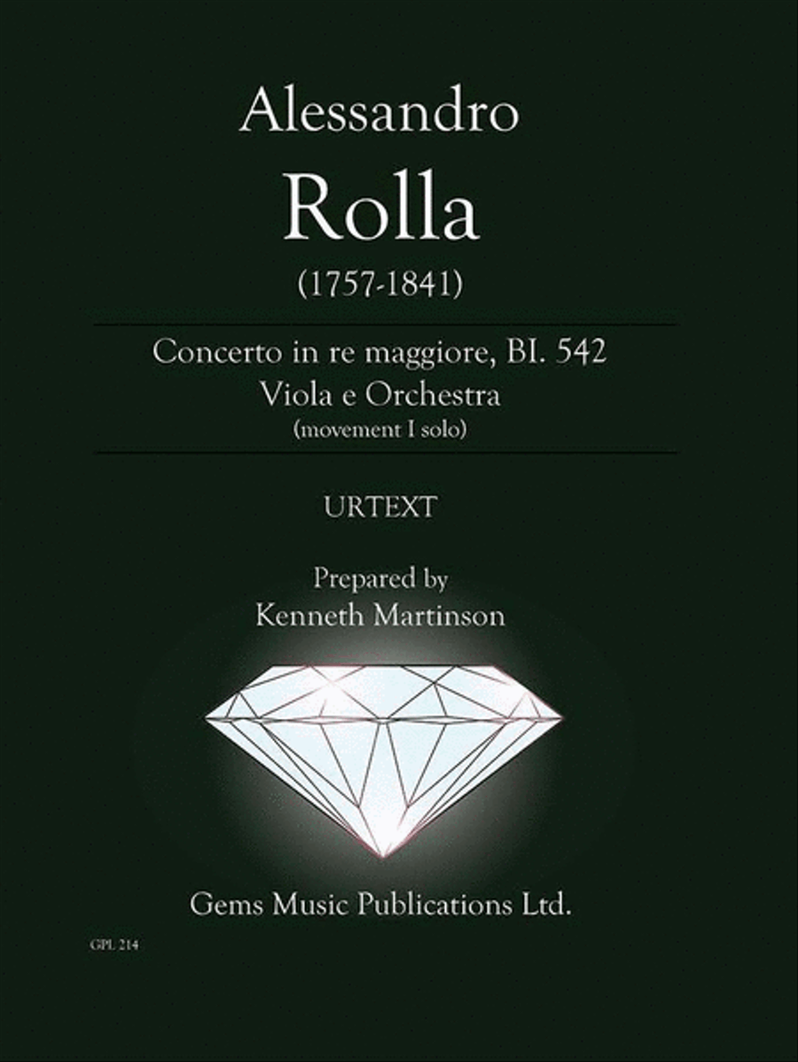 Concerto in re maggiore, BI. 542 Viola e Orchestra Orchestra scores gallery preview page 1
