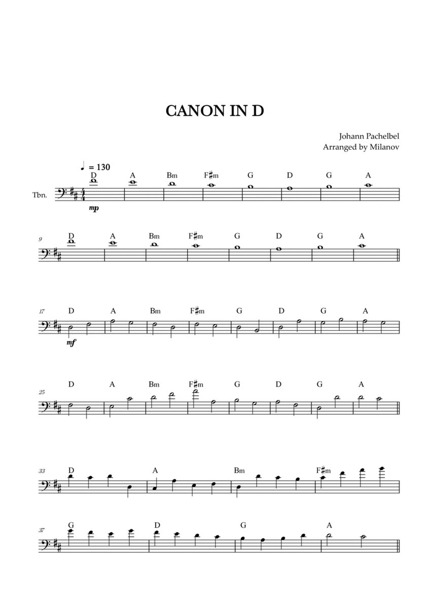 Canon in D | Pachelbel | Trombone image number null