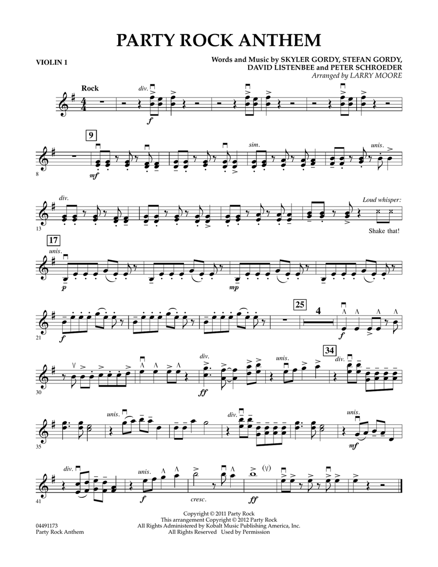 Party Rock Anthem - Violin 1