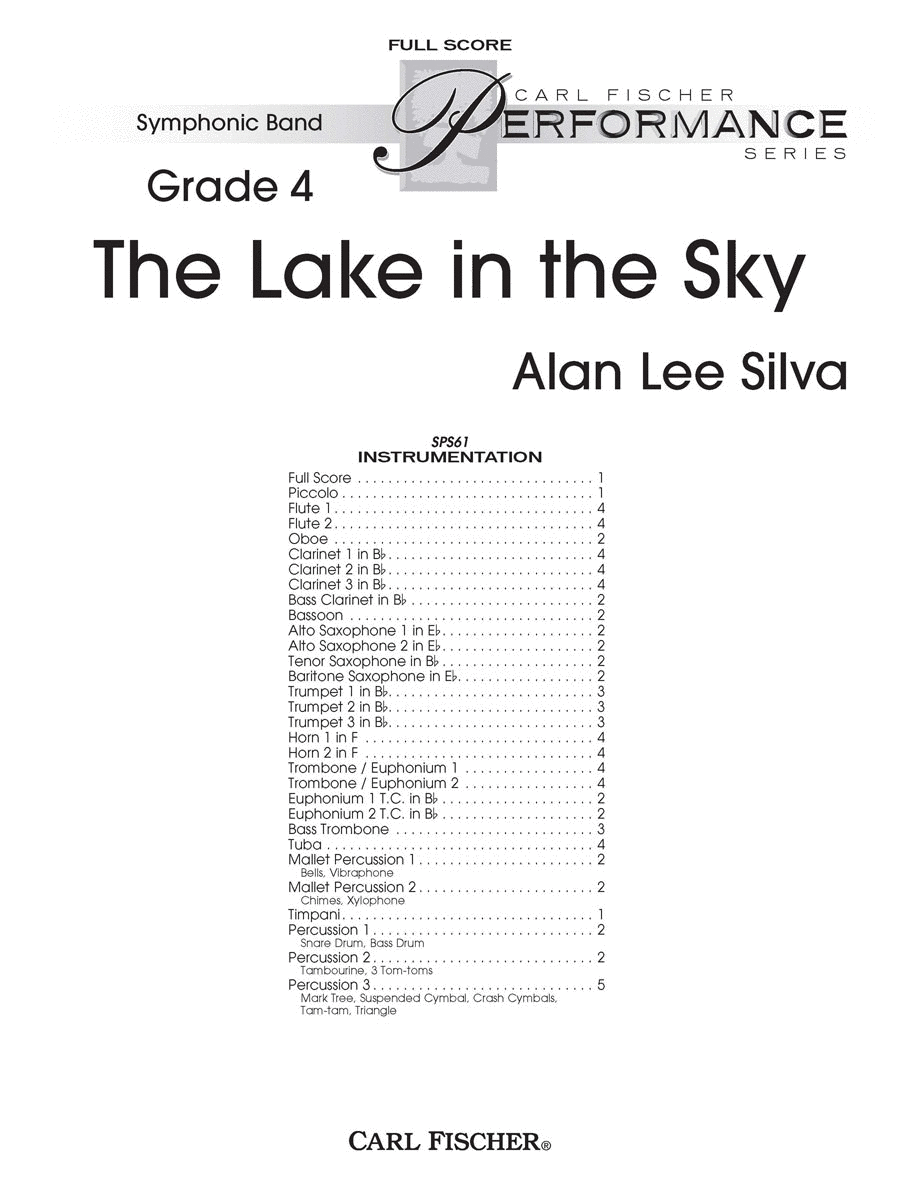 The Lake in the Sky The Lake in the Sky Concert Band scores gallery preview page 1
