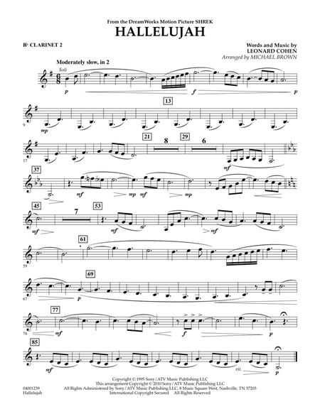 Hallelujah - Bb Clarinet 2