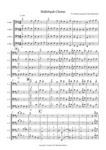 Hallelujah Chorus for Cello Quartet image number null