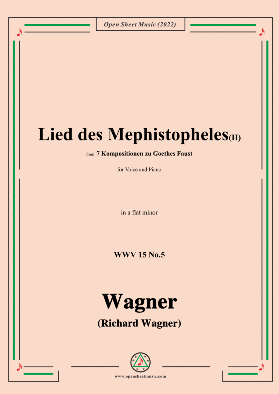R. Wagner-Lied des Mephistopheles(II),in a flat minor,WWV 15 No.5 Voice - Digital Sheet Music