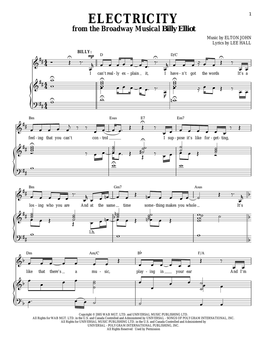 Electricity Electricity Voice scores gallery preview page 1
