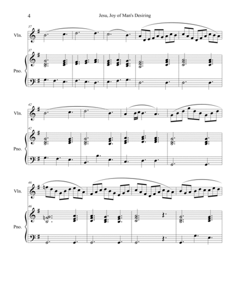 Jesu, Joy of Man's Desiring (Violin Solo) with piano accompaniment image number null