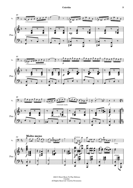 Czardas - Cello and Piano (Full Score and Parts) image number null