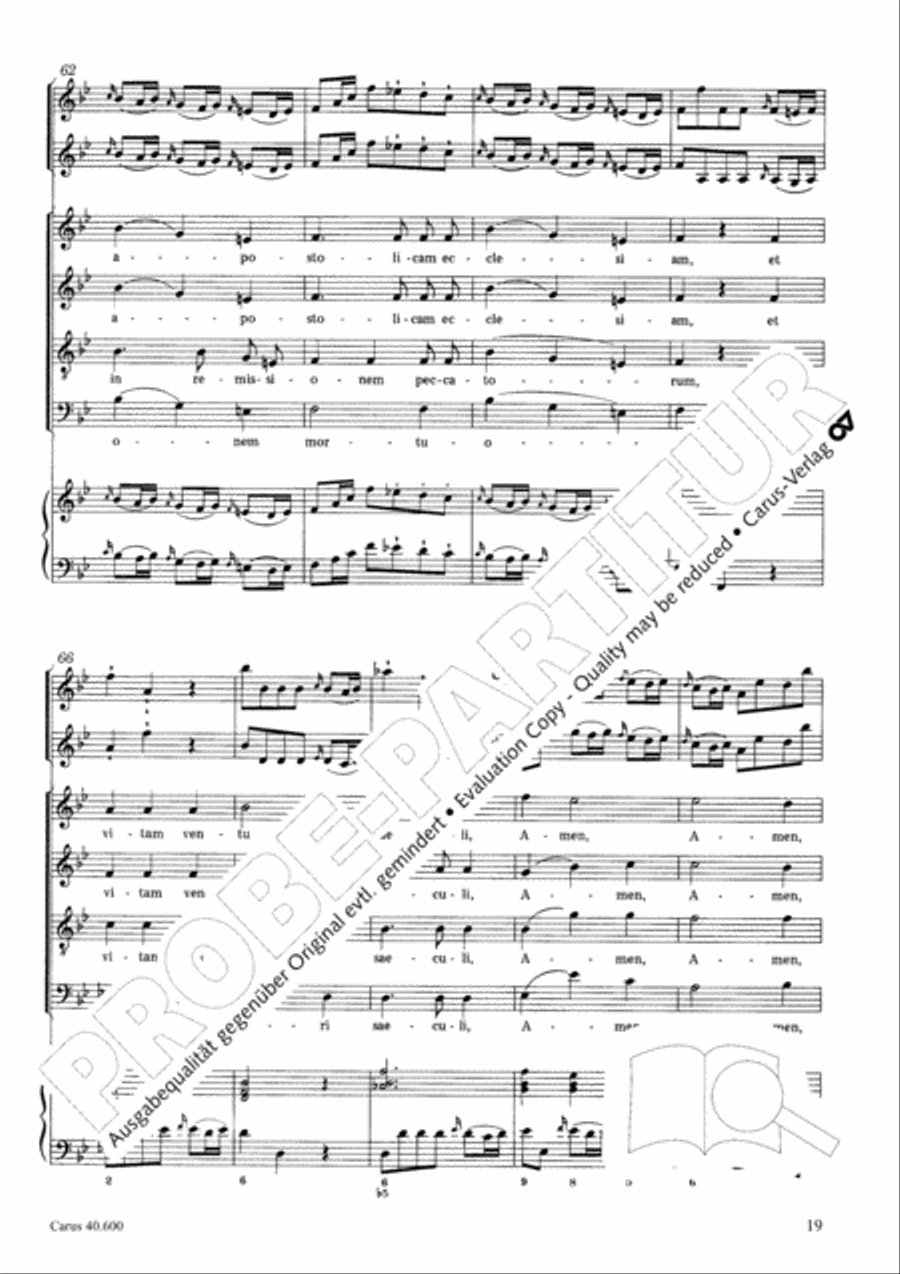 Missa brevis Sti. Joannis de Deo (Kleine Orgelsolomesse) 4-Part scores gallery preview page 20