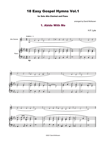 18 Gospel Hymns Vol.1 for Solo Alto Clarinet and Piano