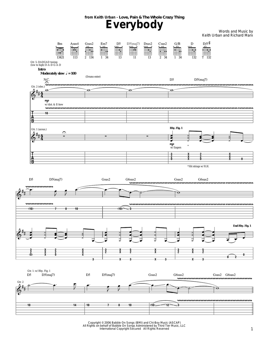 Everybody Acoustic Guitar scores gallery preview page 1